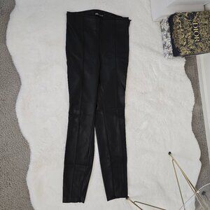 Zara High- waisted Faux Leather Leggings